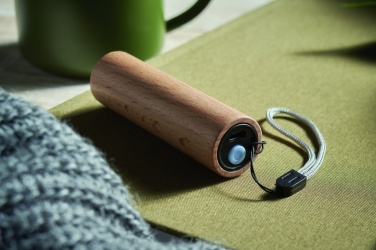 Logo trade corporate gifts image of: Beech wood rechargeable torch