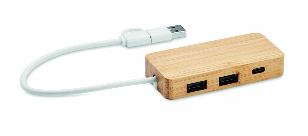 Logotrade corporate gifts photo of: Bamboo USB 3 ports hub