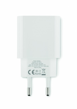 Logotrade promotional giveaways photo of: 20W 2 port USB charger EU plug