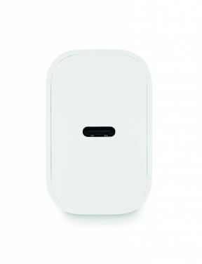 Logo trade promotional merchandise picture of: 20W 2 port USB charger EU plug