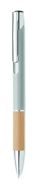Logo trade promotional gifts picture of: Ballpoint pen made of aluminum with a bamboo grip