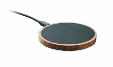 Logo trade corporate gift photo of: Wireless charger in acacia 15W
