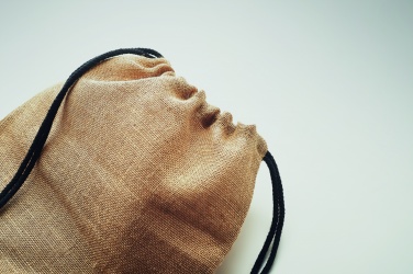 Logo trade promotional gifts image of: Jute drawstring bag