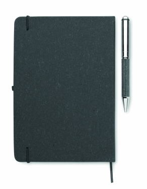 Logotrade promotional item image of: Recycled leather notebook set