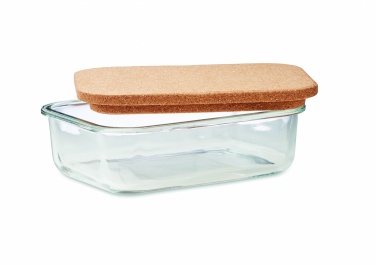 Logo trade promotional giveaway photo of: Glass lunch box with cork lid