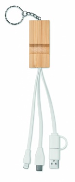 Logotrade promotional product image of: Bamboo key ring and stand Salo