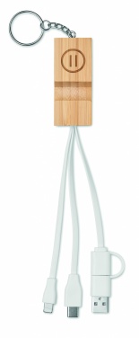 Logo trade advertising products picture of: Bamboo key ring and stand Salo