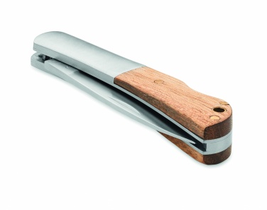 Logo trade promotional giveaway photo of: Foldable knife in acacia wood