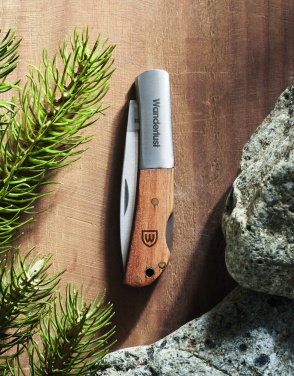 Logo trade advertising product photo of: Foldable knife in acacia wood
