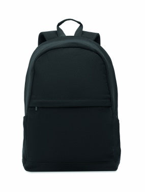 Logo trade promotional giveaway photo of: A 15-inch laptop backpack made of recycled pre-consumer cotton and recycled polyester with customizable printing.