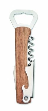 Logo trade advertising products image of: 3 in 1 bamboo bottle opener WOOL