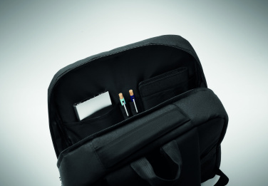 Logo trade corporate gift photo of: Slim 15 inch laptop backpack made of 600D RPET polyester with a 210D lining and customizable printing