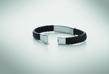 Logo trade corporate gift photo of: Braided faux leather bracelet