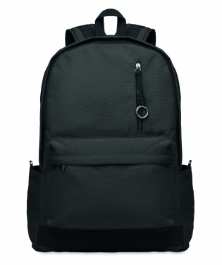 Logo trade corporate gifts image of: A 15-inch laptop backpack made of recycled pre-consumer cotton with customizable printing