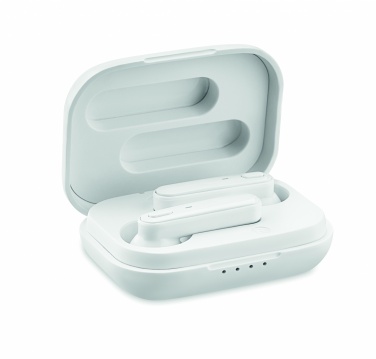 Logo trade promotional giveaways image of: TWS earbuds with charging base
