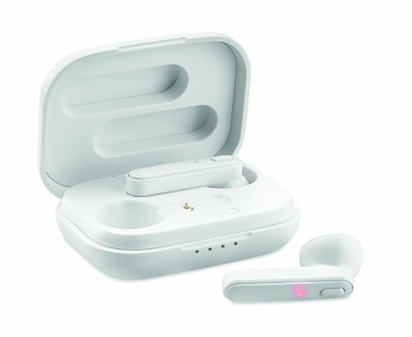 Logo trade promotional items image of: TWS earbuds with charging base