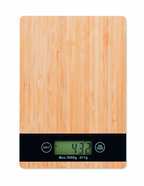 Logo trade promotional merchandise photo of: Bamboo digital kitchen scales