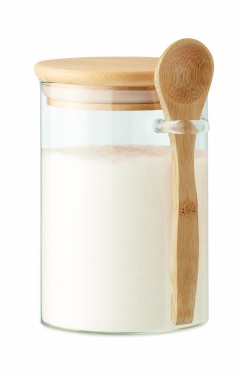 Logo trade promotional merchandise image of: Glass jar with spoon 600 ml