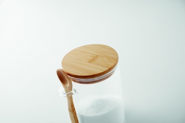 Logo trade promotional items picture of: Glass jar with spoon 600 ml