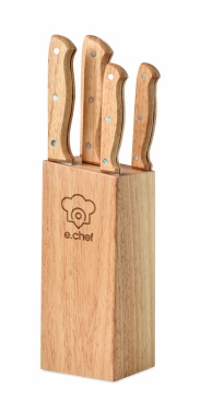Logo trade promotional gifts picture of: 5 piece knife set in base