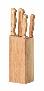 Logo trade business gifts image of: 5 piece knife set in base