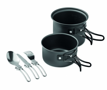 Logo trade promotional giveaways picture of: 2 camping pots with cutlery