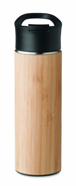 Logo trade advertising products picture of: Double wall bamboo flask 450ml