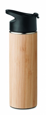 Logo trade promotional merchandise picture of: Double wall bamboo flask 450ml