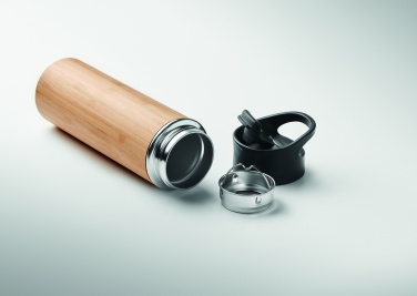 Logo trade promotional merchandise image of: Double wall bamboo flask 450ml