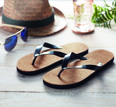 Logo trade promotional giveaway photo of: Cork beach slippers L