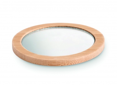 Logo trade promotional giveaways picture of: Bamboo make-up mirror