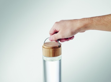 Logo trade advertising products picture of: Glass bottle 500ml bamboo lid