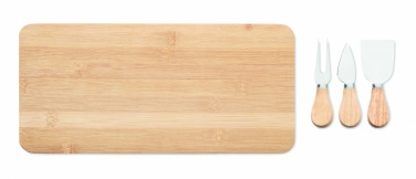 Logo trade promotional gifts picture of: Bamboo Cheese board set Leipzig