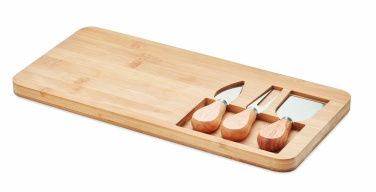 Logotrade promotional item image of: Bamboo Cheese board set Leipzig