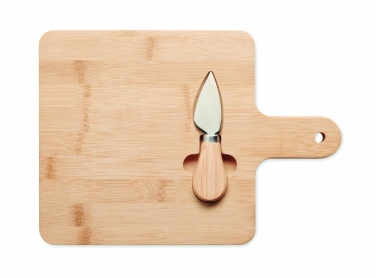 Logo trade promotional items image of: Cheese board set in bamboo Bremen