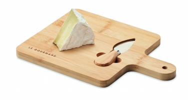Logo trade promotional giveaways picture of: Cheese board set in bamboo Bremen