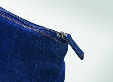 Logo trade promotional merchandise photo of: Recycled denim cosmetic pouch