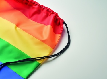 Logo trade promotional merchandise image of: Rainbow RPET drawstring bag