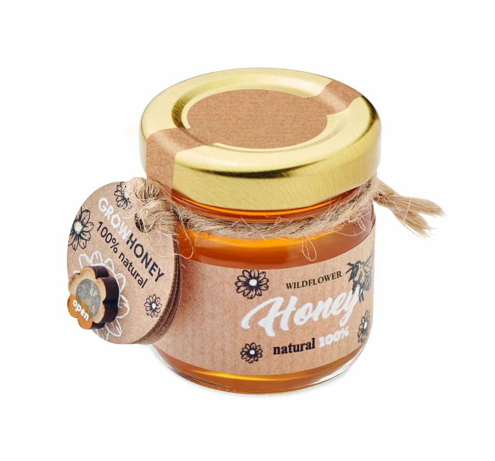Logo trade corporate gift photo of: Wildflower honey jar 50 gr