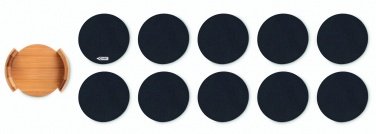 Logo trade promotional merchandise image of: RPET coasters in bamboo holder