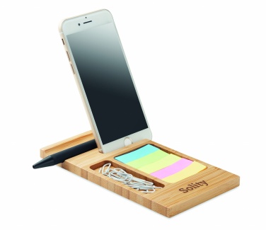 Logo trade advertising products picture of: Bamboo desk phone stand