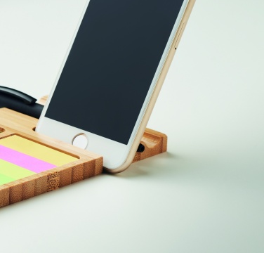 Logo trade promotional merchandise photo of: Bamboo desk phone stand