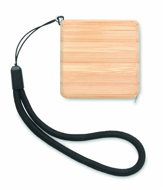 Logo trade promotional gifts image of: Measuring tape in bamboo 1m