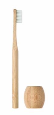 Logotrade promotional item image of: Bamboo tooth brush with stand