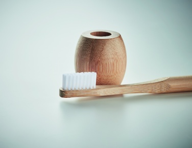 Logo trade promotional merchandise image of: Bamboo tooth brush with stand
