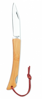 Logo trade promotional merchandise picture of: Foldable knife in bamboo