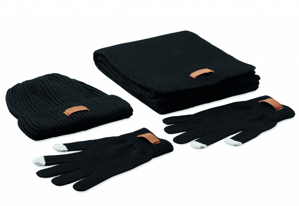 Logo trade promotional items picture of: Set of 3 RPET winter pieces