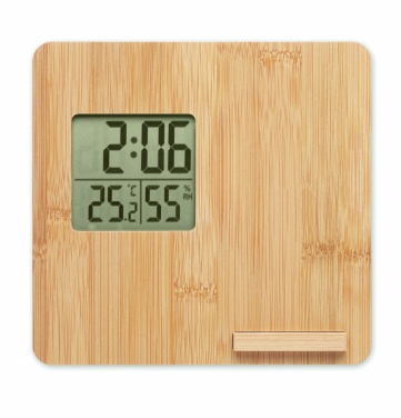 Logo trade promotional gifts image of: Bamboo weather station 10W