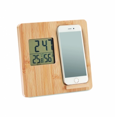 Logo trade advertising products picture of: Bamboo weather station 10W