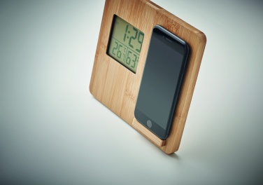 Logotrade promotional product picture of: Bamboo weather station 10W